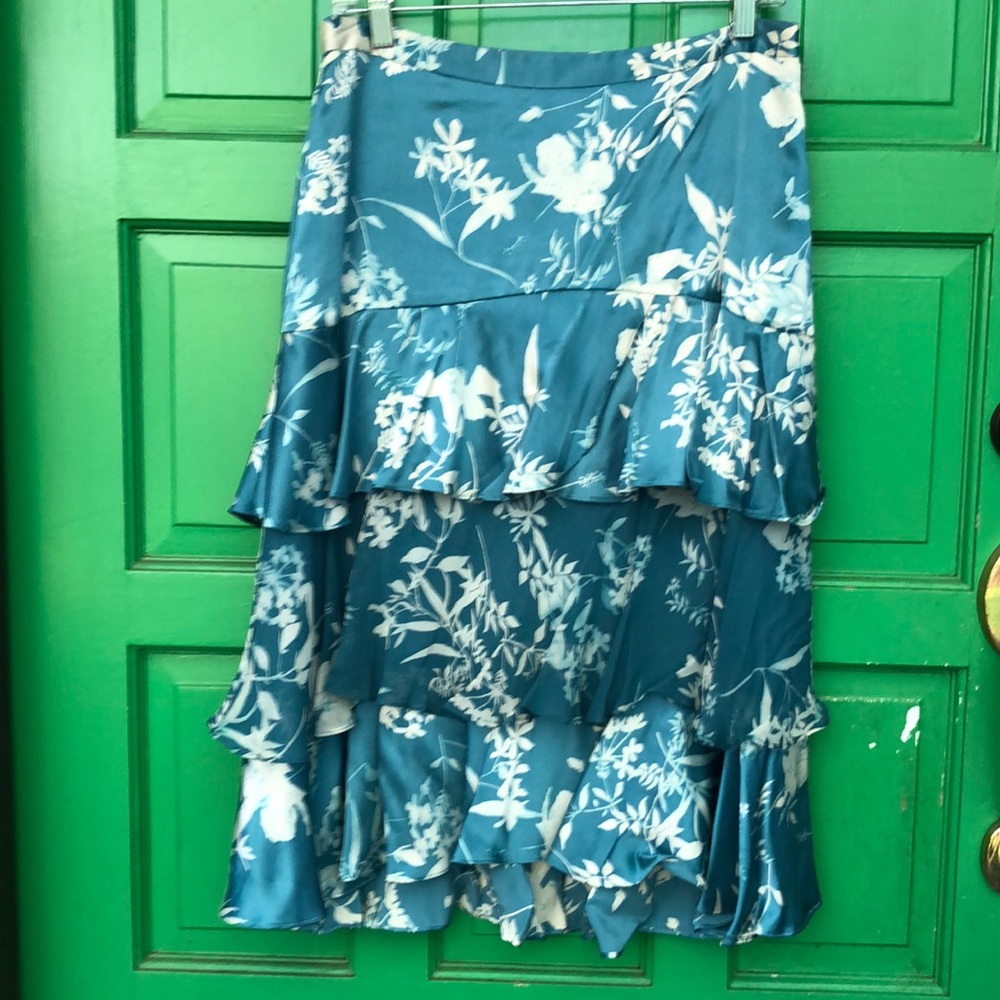 Banana Republic Tiered 100% Silk Crepe Skirt